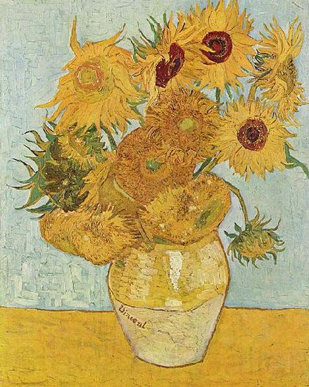 Vincent Van Gogh Vase with Twelve Sunflowers, August France oil painting art